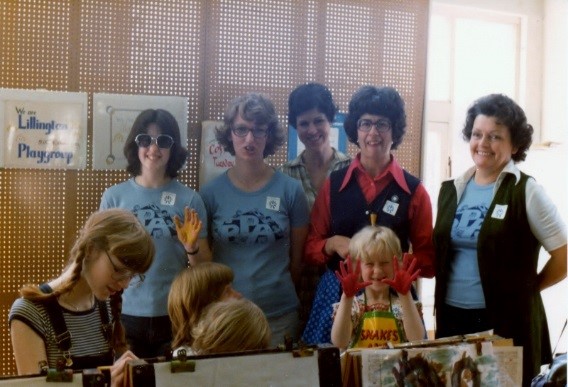 Lindy Hall, Mrs Duckett, Mrs Hall, Mrs Looney, 1976 Playgroup